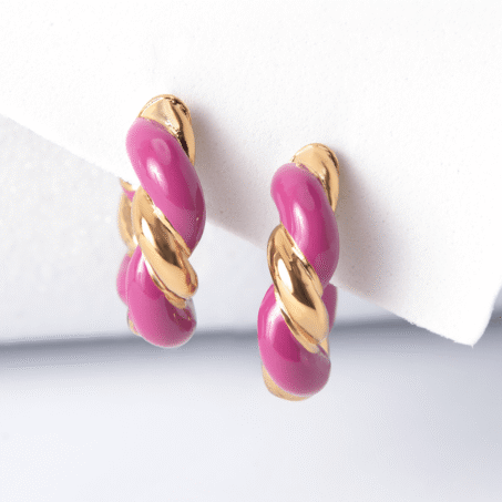 Pop Red Twist Yellow Earrings