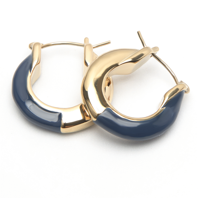 Blue 18kt Gold-Plated Hoop Earrings