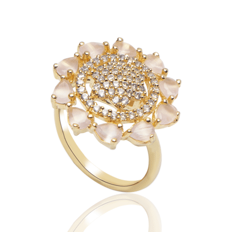 Gold Plated CZ-Studded Handcrafted Ring
