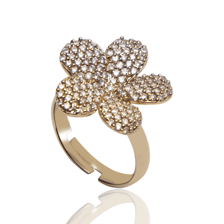 Nature inspired Blooming Flower AD Ring