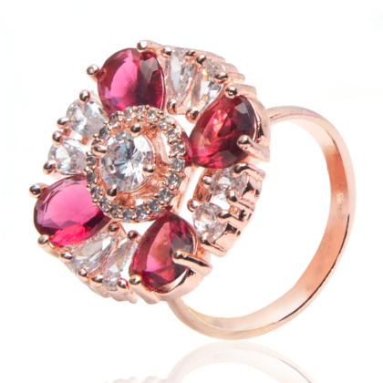 American Diamond Rose Gold Cubic Zirconia Ring