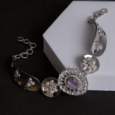 American Diamond Pink CZ Designer Bracelet