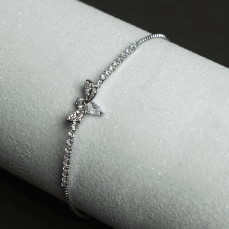 Dragonfly Rhinestone Silver Plated Bracelet