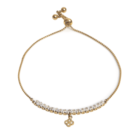 Cubic Zirconia Embellished Bracelet with Adjustable Clasp