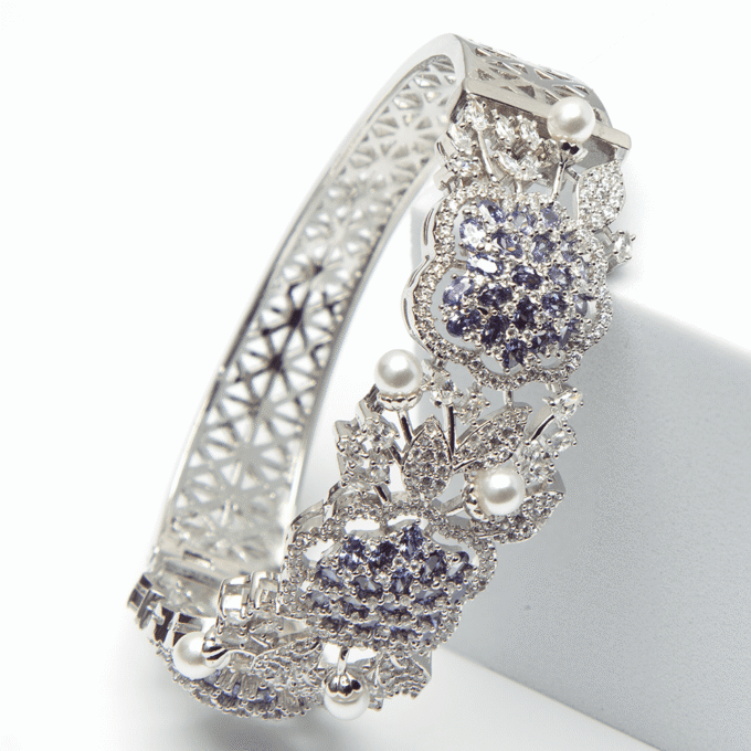 Beautiful Violet Rhinestone Crystal Stretch AD Bracelet