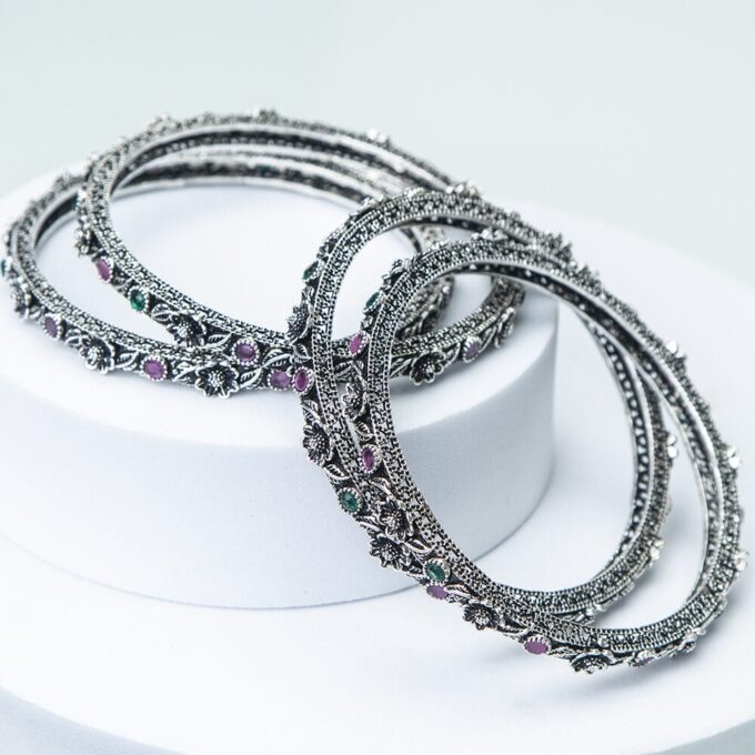Vintage Antique Oxidized Bracelets Bangles
