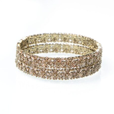 Golden Plated Stylish Cubic Zirconia Bangles
