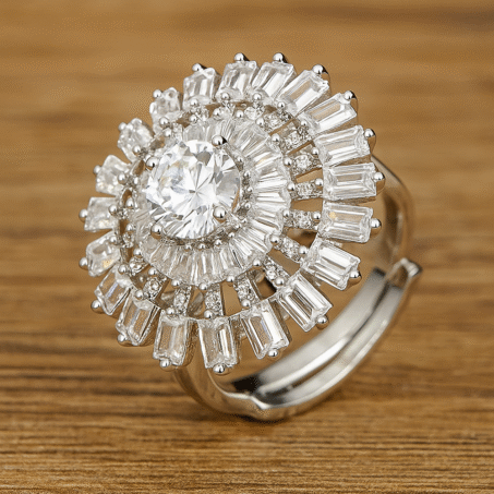 Rings-White American Diamond Stone