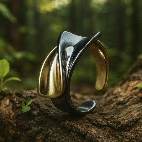 Dual Tone Gold & Silver Bow Finger Ring
