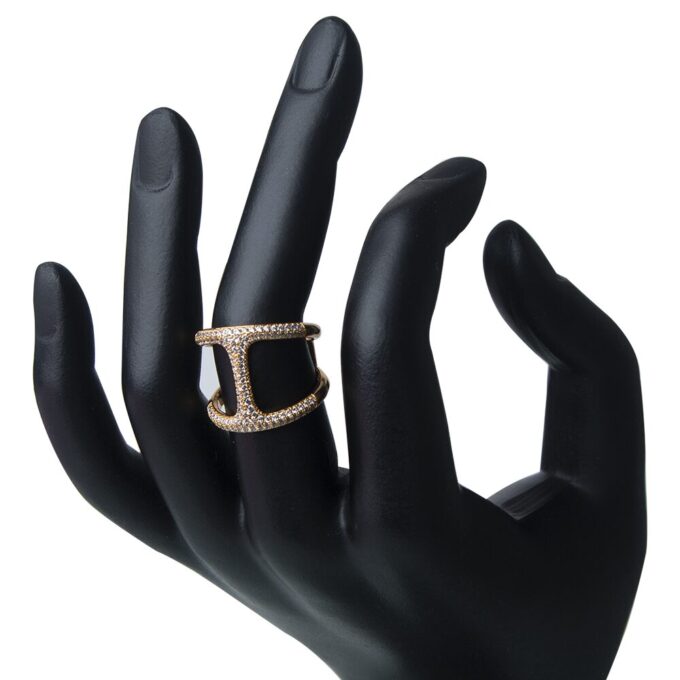 Brute Phantom Gold Plated with American Diamonds Finger Ring