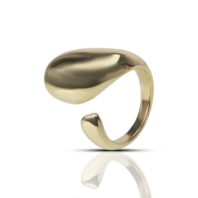 Sterling Gold Plated Chunky Twisted Wave Ring