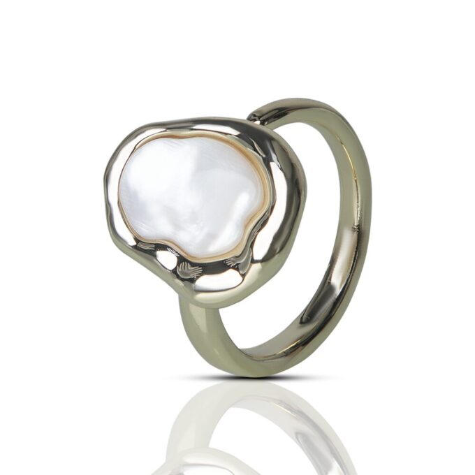 Gold Plated Irregular Pearl Finger Ring