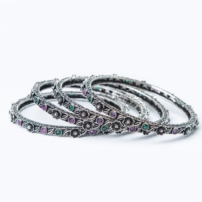 Vintage Antique Oxidized Bracelets Bangles