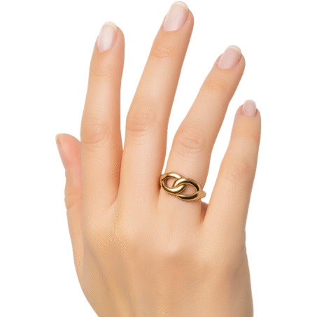 Vintage Gold Plated Loop Design Finger Ring