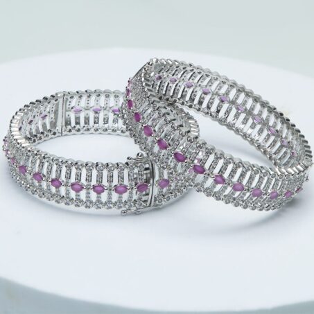 Silver Plated Cubic Zirconia Bangles