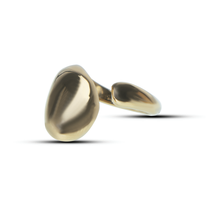 Sterling Gold Plated Chunky Twisted Wave Ring