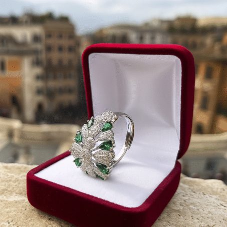 American  Diamonds Studded Cutwork Ring