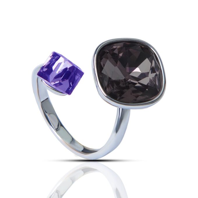 Elegant Double Shade Shiny CZ Finger Ring