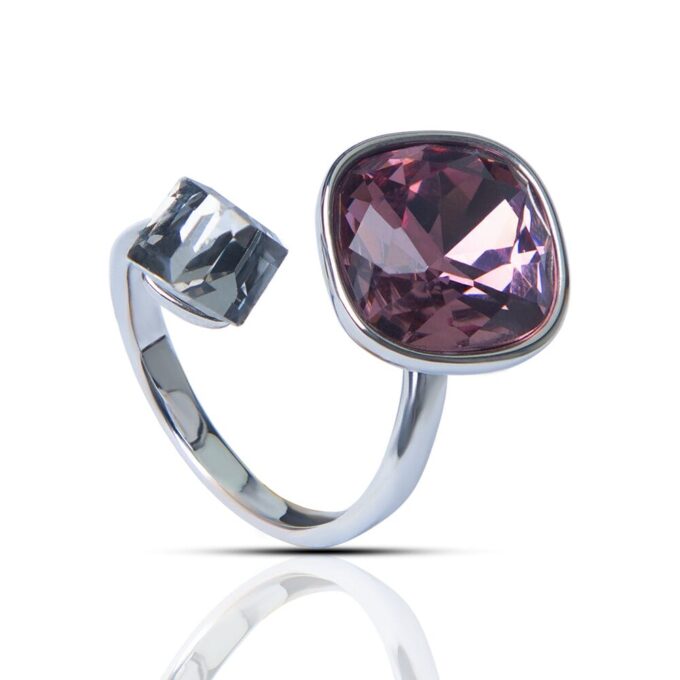 Double Shade Shiny Cubic Zirconia Finger Ring